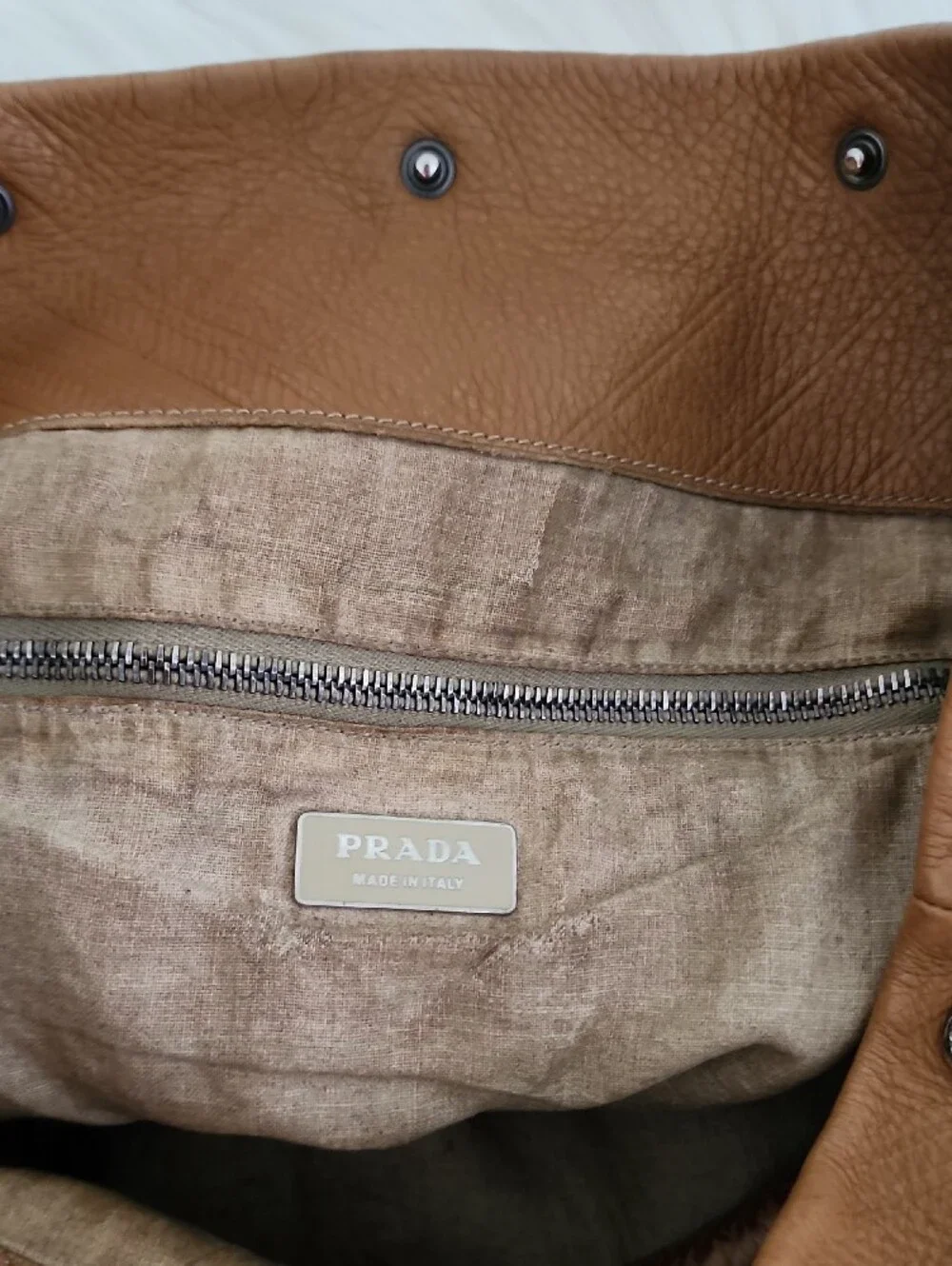 Prada Tan Hobo Bag with Rope Handle